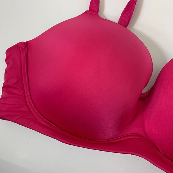 Torrid Curve Wire-Free Push-Up Plunge in Hot Pink Size 44DD - Picture 2 of 6